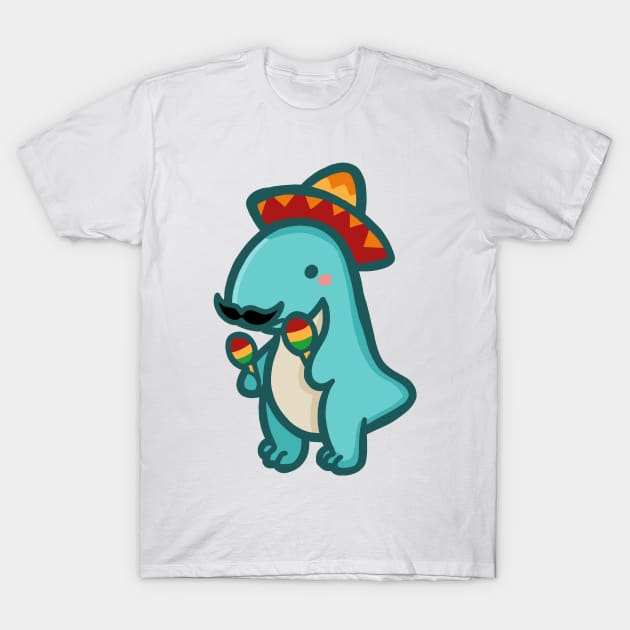 Mexican T-Rex, cute Dino, Dinosaur T-Shirt by hugadino